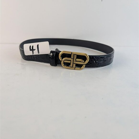 Balenciaga Belt Leather Black BB Super Thin 35” -   Woman - Picture 3 of 6